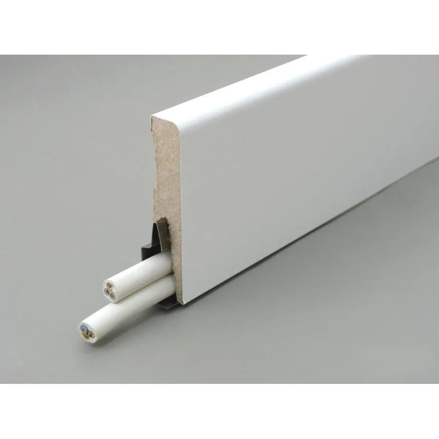 BATTISCOPA MODERNO Zoccolino SQUADRATO 80X15 in MDF BIANCO (prezzo al metro lineare)