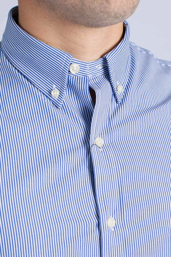 Camicia in popeline slim-fit blue