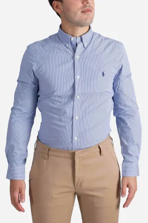 Camicia in popeline slim-fit blue