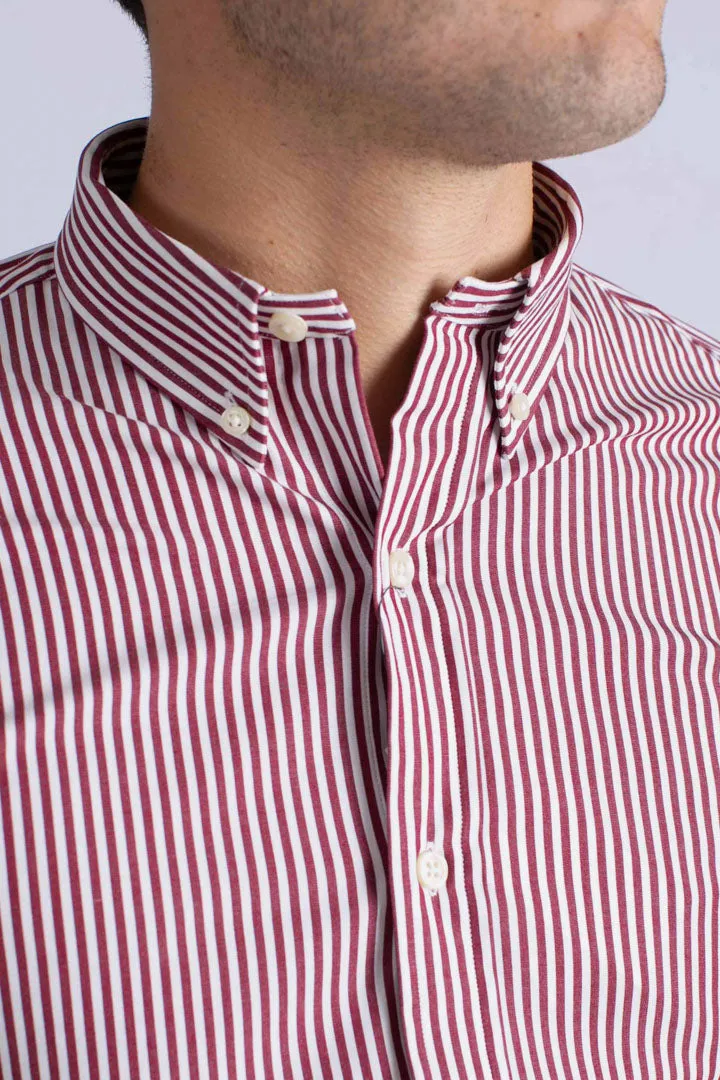 Camicia in popeline stretch a righe red