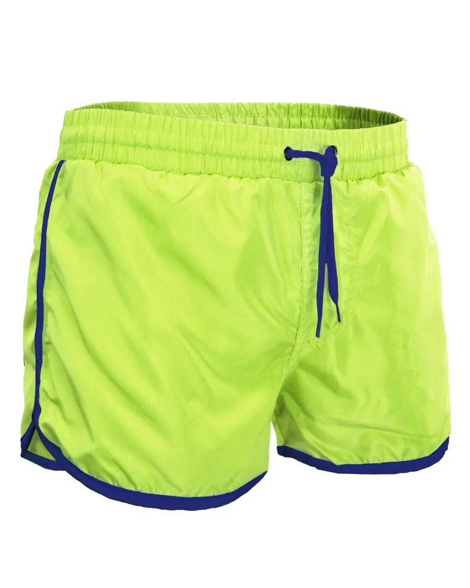 Costume Uomo Con Elastico Boxer Mare Pantaloncino Corto Giallo Fluo GIOSAL-SU1214A