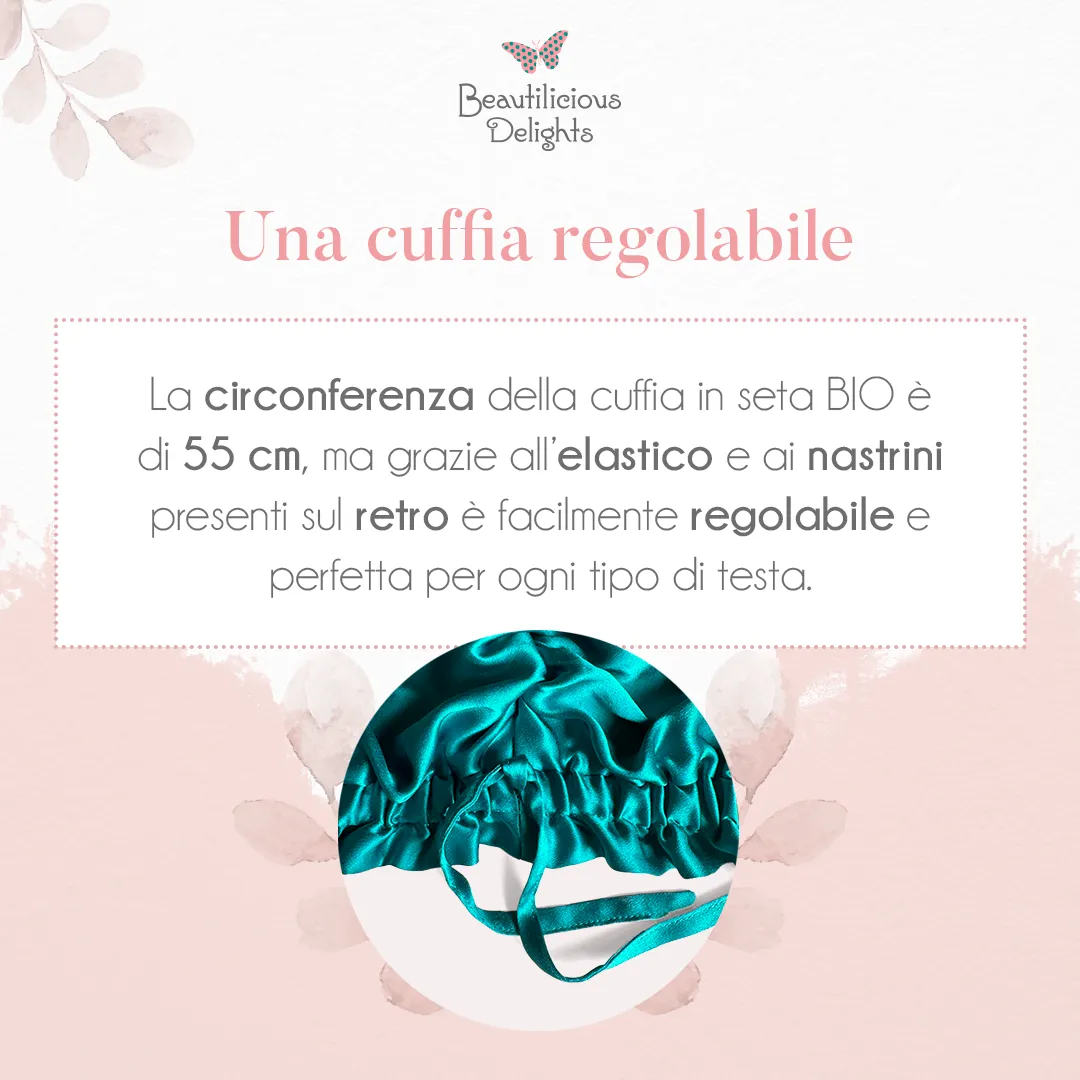 Cuffia per Capelli in Seta BIO certificata GOTS