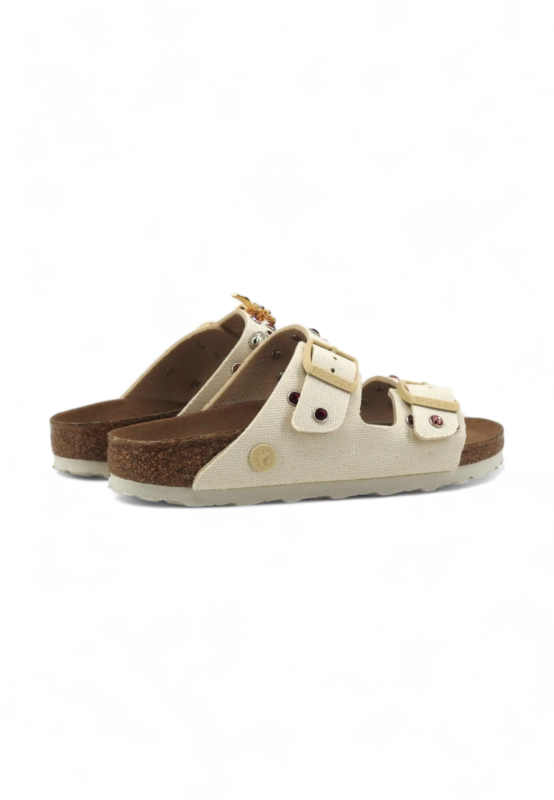 CUSTOM / BIRKENSTOCK Ciabatta Fibbie Vegan Borchie Eggshell 1026726