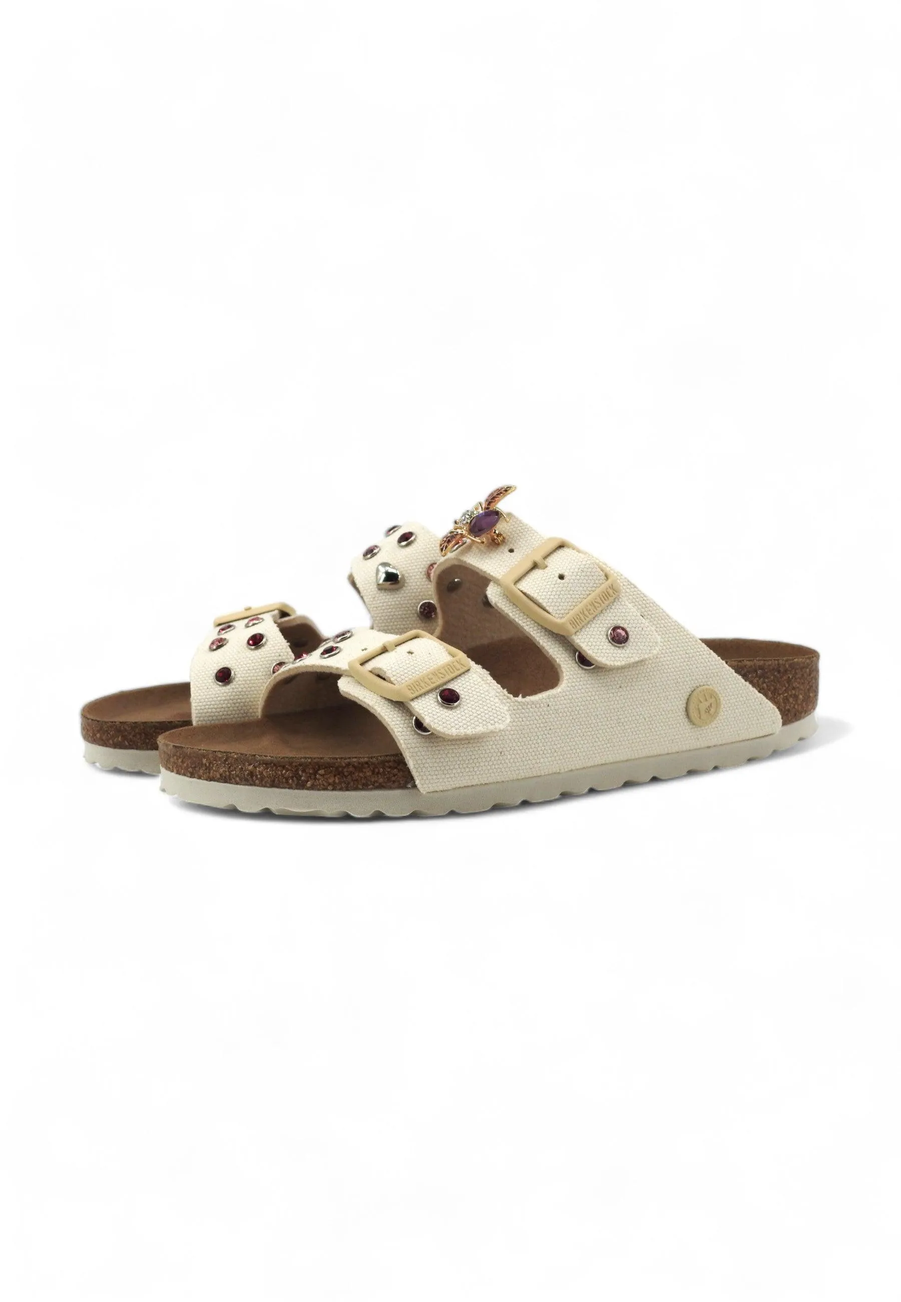 CUSTOM / BIRKENSTOCK Ciabatta Fibbie Vegan Borchie Eggshell 1026726