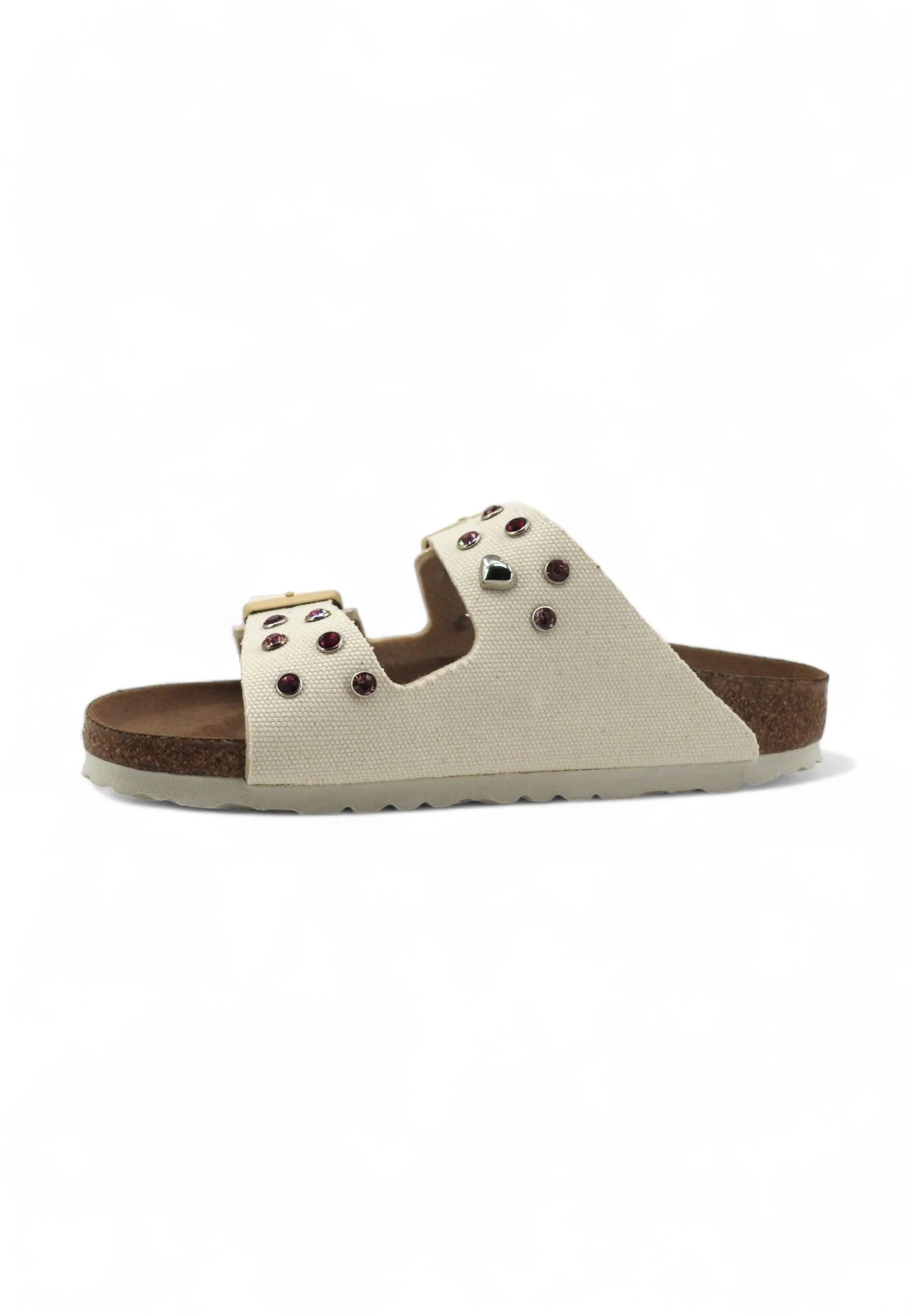 CUSTOM / BIRKENSTOCK Ciabatta Fibbie Vegan Borchie Eggshell 1026726