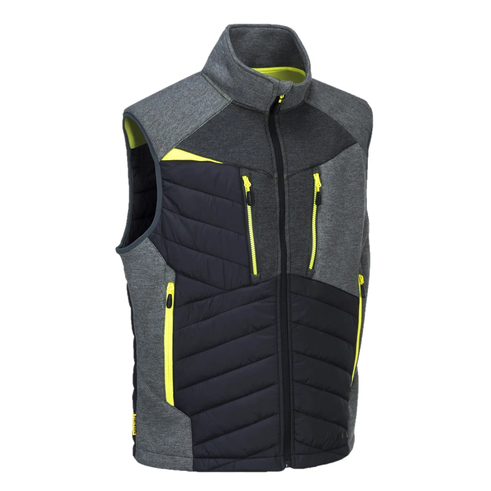 Gilet imbottito ibrido grigio con inserti giallo fluo taglia dalla S alla 3XL PORTWEST DX470