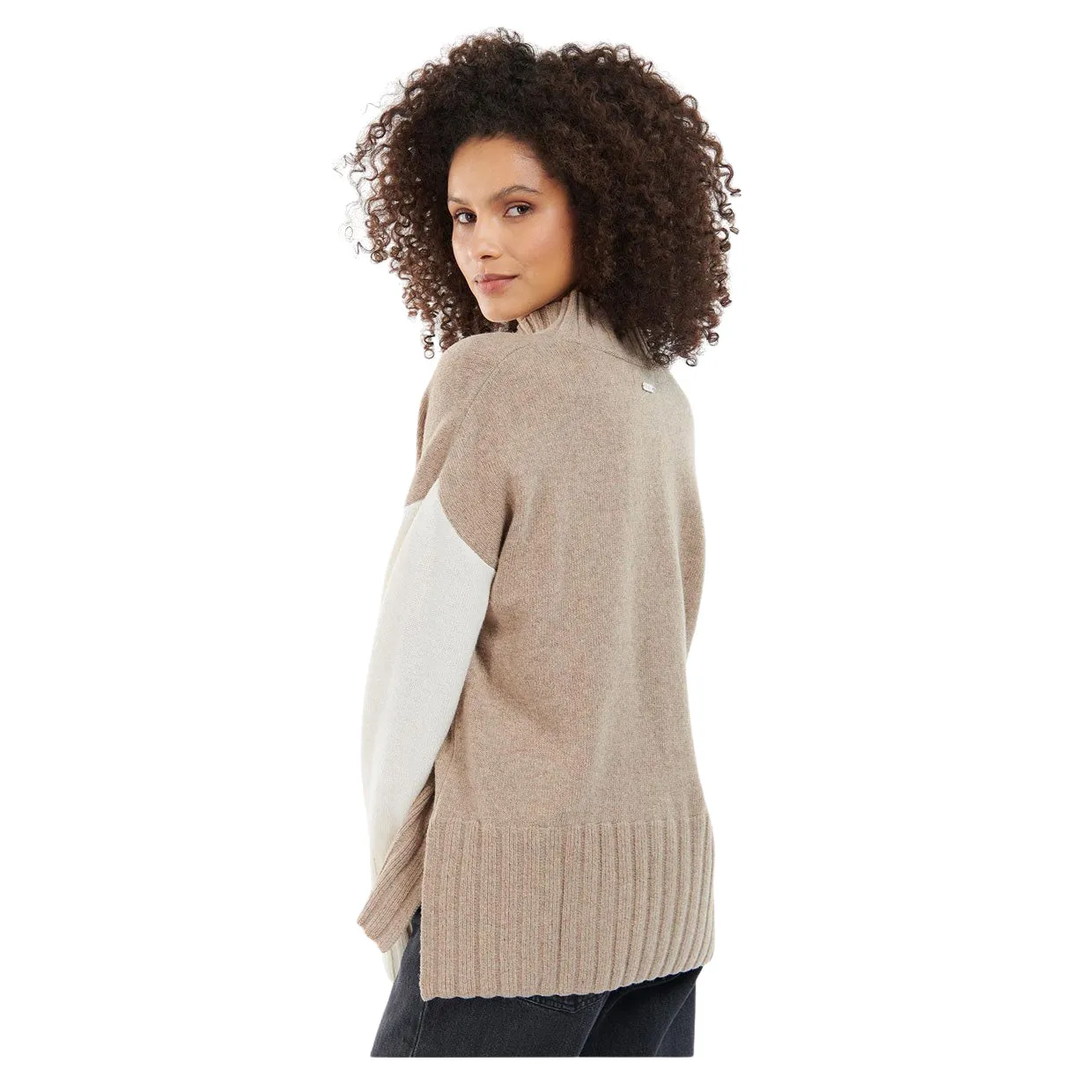 Maglione Donna Barbour Cecilia Beige / Bianco