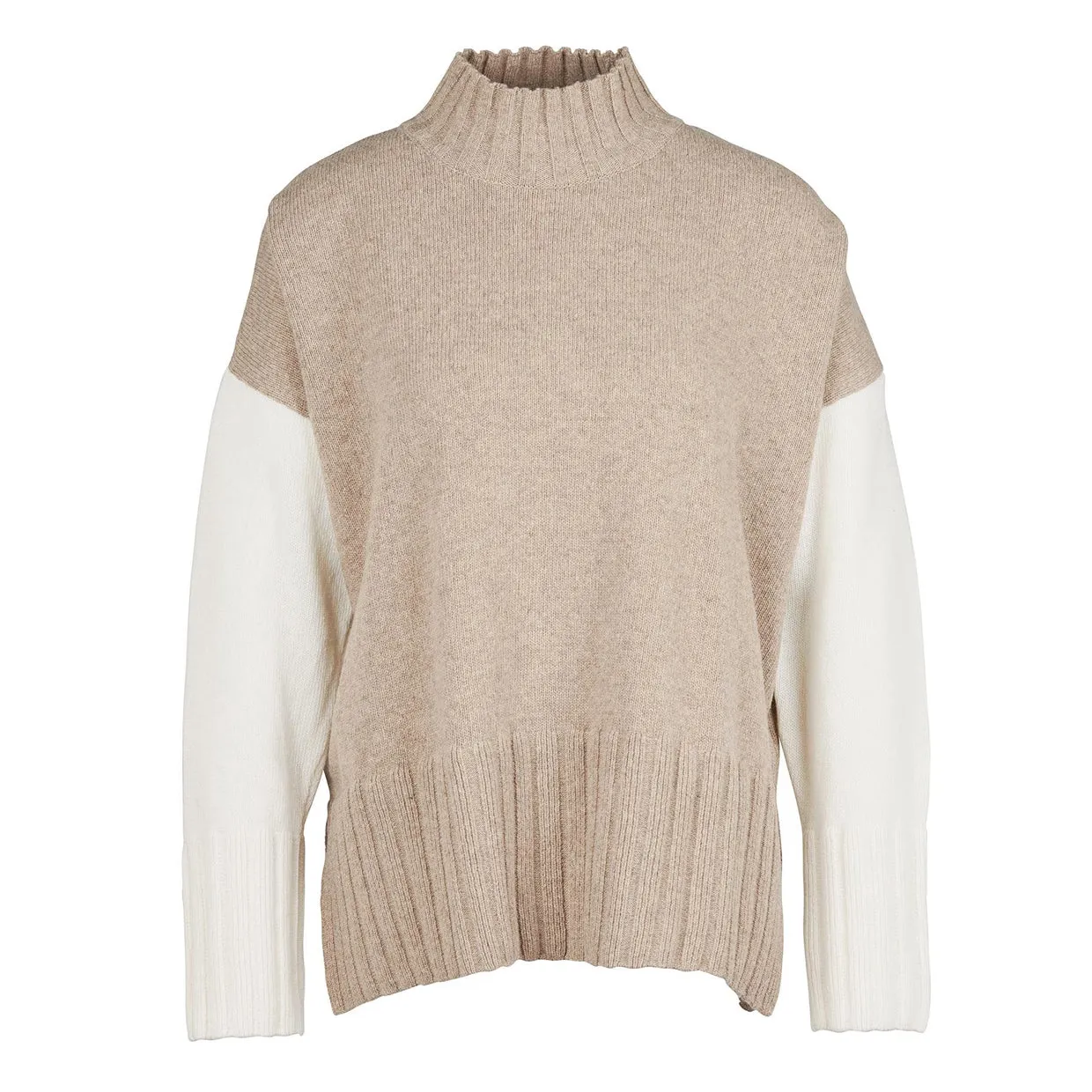 Maglione Donna Barbour Cecilia Beige / Bianco