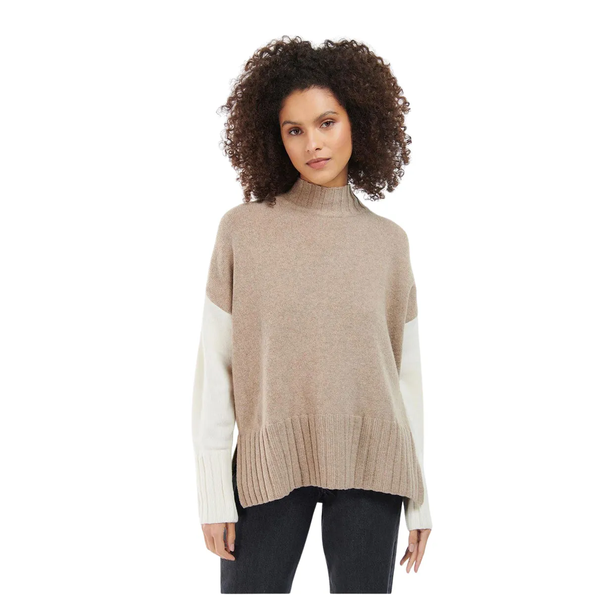 Maglione Donna Barbour Cecilia Beige / Bianco