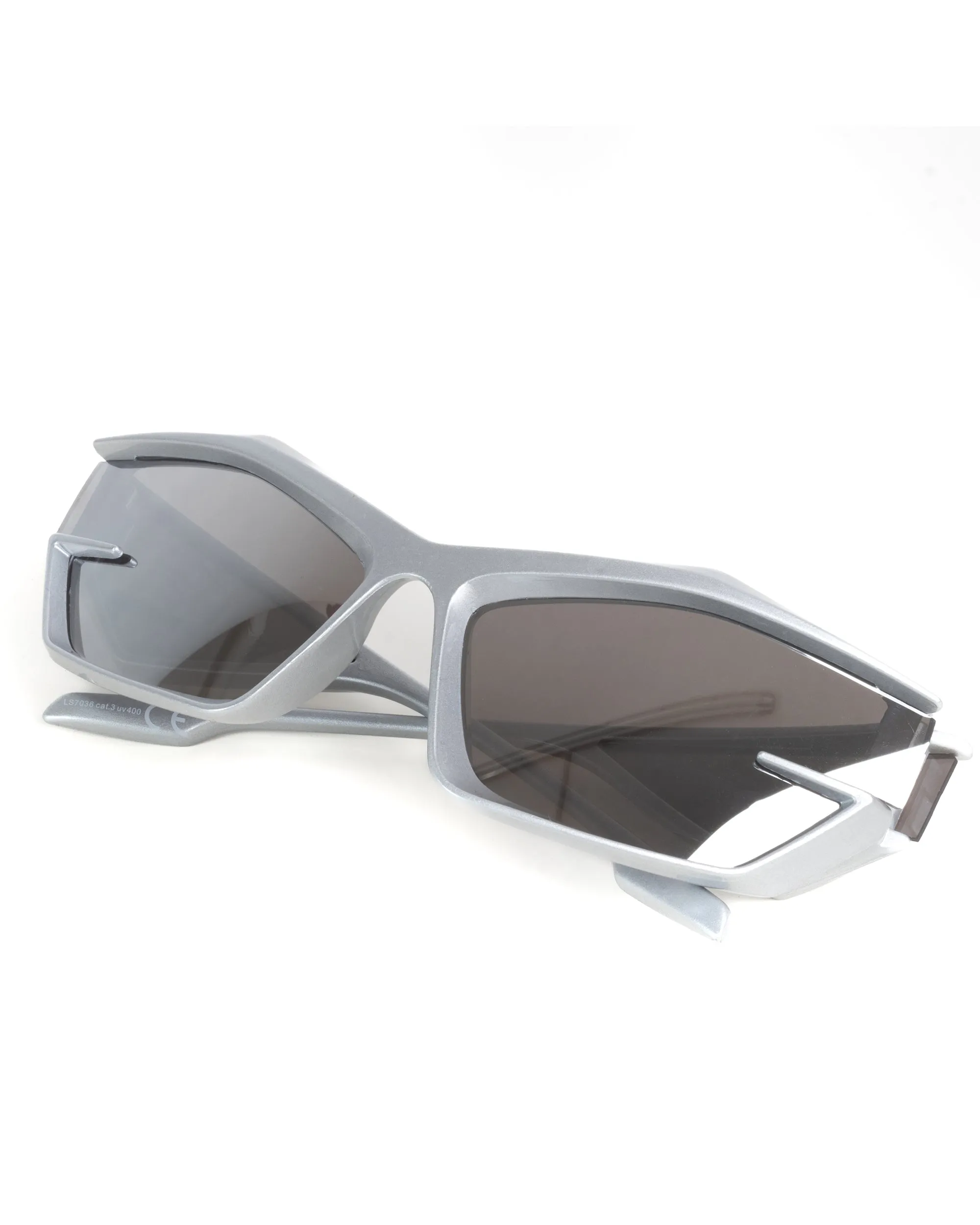 Occhiali da Sole Futuristico Casual Sunglasses Uomo Donna Lenti Specchiate Silver Sportivo Unisex GIOSAL-OC1067A