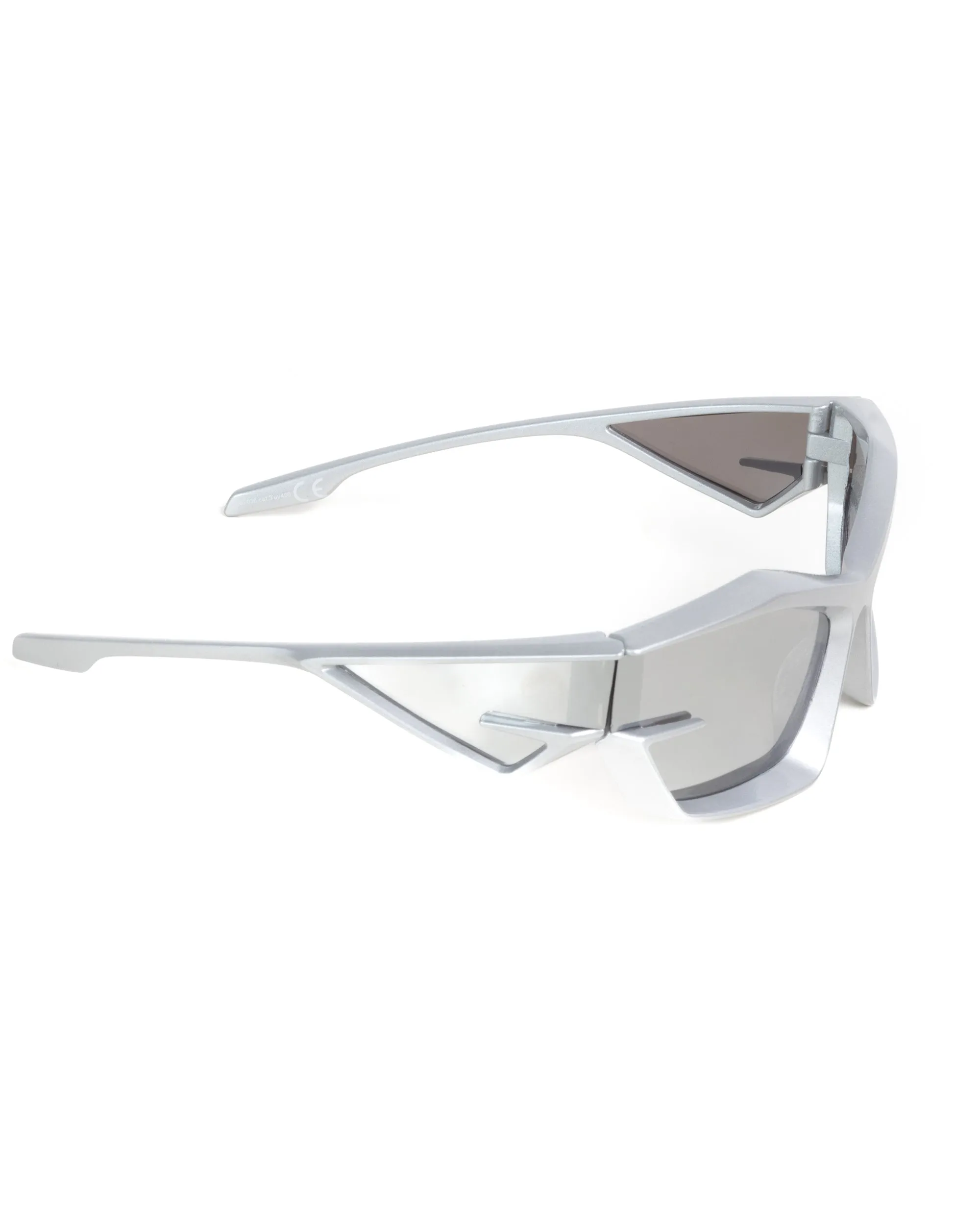 Occhiali da Sole Futuristico Casual Sunglasses Uomo Donna Lenti Specchiate Silver Sportivo Unisex GIOSAL-OC1067A