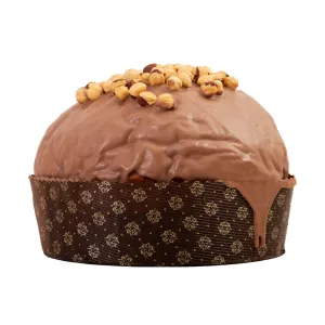 Panettone Artigianale alle Nocciole farcito con Crema di Nocciole ,1 Kg , Food in Sicily