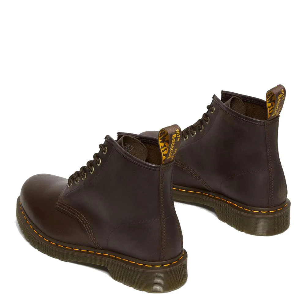 Scarpe Unisex DR. MARTENS Stivali linea 101 Crazy Horse in Pelle Dark Brown