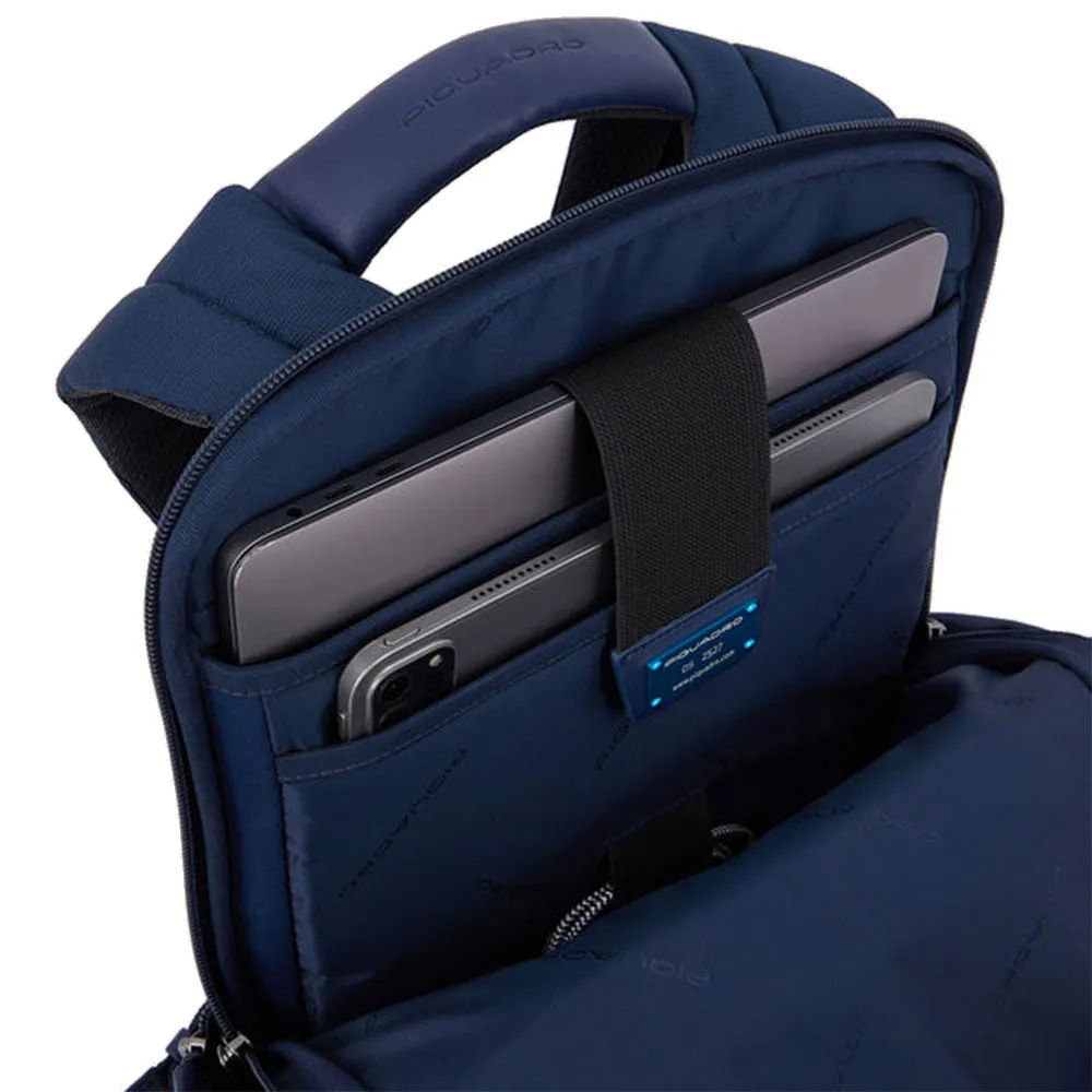 Zaino Uomo PIQUADRO con porta Pc 15,6 in Tessuto e Pelle colore Blu - CA6220W120